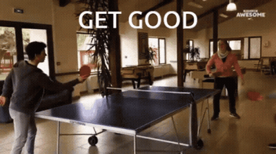 People Playing Ping Pong Get Good GIF