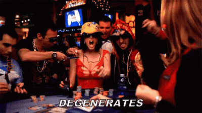 People Playing Poker With Degenerates Sign GIF