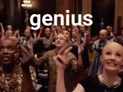 People Raising Hands Saying Genius GIF