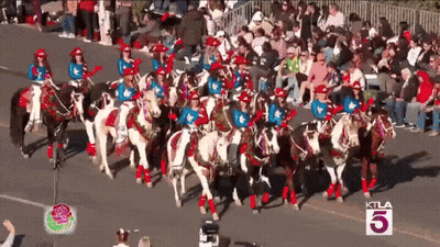 People Riding Horses In Parade With KTLA 5 GIF