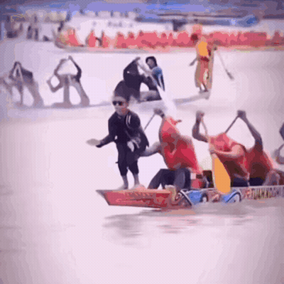 People Rowing Storm King Boat GIF