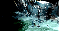 People Running On Sinking Ship GIF