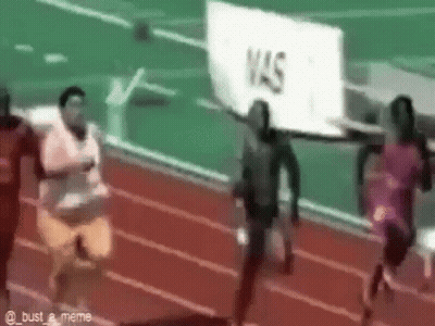People Running On Stadium Track GIF