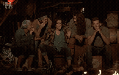 People Sitting Around Campfire Asking Where's Popcorn GIF