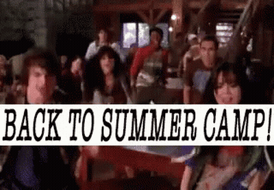 People Sitting Around Table Back To Summer Camp GIF