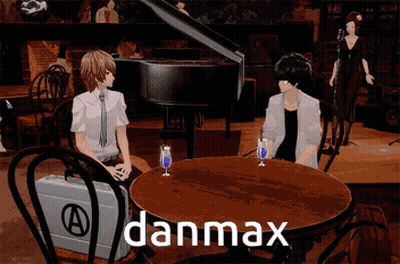 People Sitting At Table With Danmax GIF