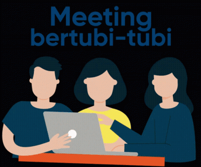 People Sitting At Table With Laptop And Meeting Bertubi-Tubi GIF