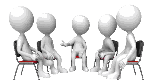 People Sitting In Circle Talking Sticker
