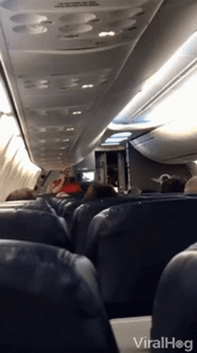 People Sitting On Airplane Viralhog GIF