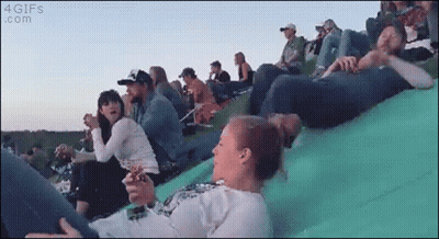 People Sitting On Green Slide 4Gifs.com GIF