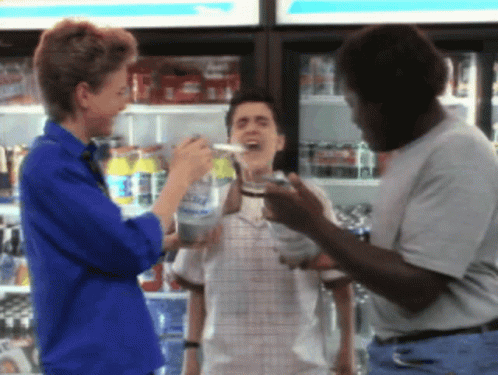 People Standing In Front Of Pepsi Fridge GIF