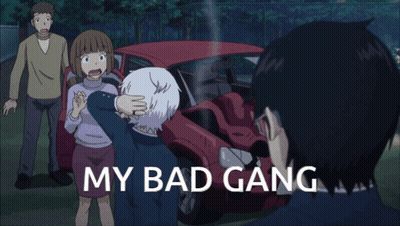 People Standing In Front Of Red Car My Bad Gang GIF