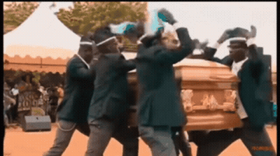 People Standing Under Money In The Grave GIF