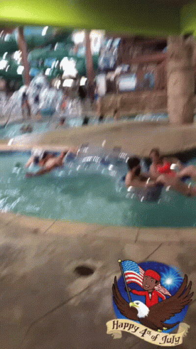 People Swimming In Pool Happy 4Th Of July GIF