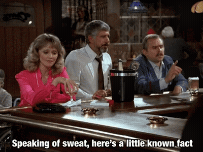 People Talking At Bar About Sweat GIF