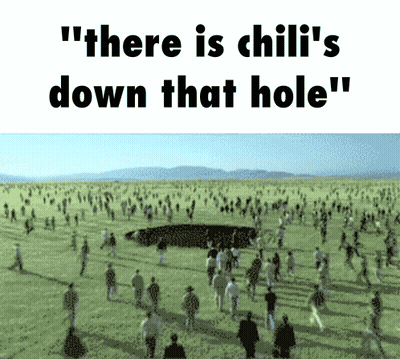 People Walking Field Saying There Is Chili Down That Hole GIF