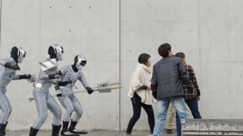 People Walking In Line GIF
