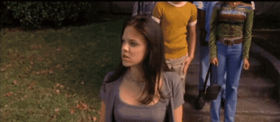 People Walking Sidewalk One Yellow Shirt GIF