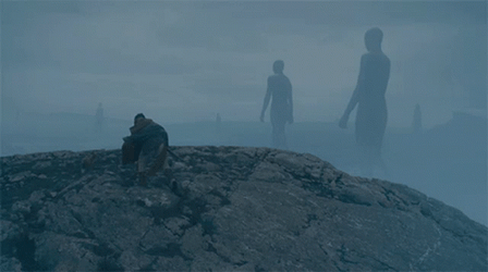 People Walking With The Thick Mist GIF