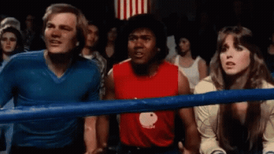 People Watching Boxing Match GIF