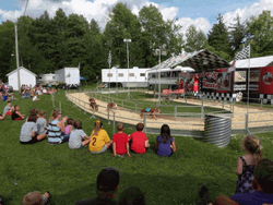 People Watching Pig Racing GIF