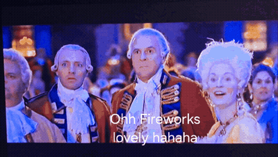 People Watching Screen Saying Ohh Fireworks Lovely Haha GIF
