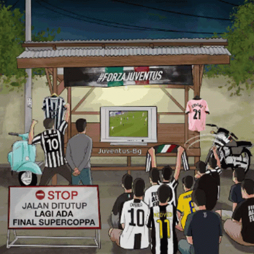 People Watching Soccer Game With Stop Sign GIF