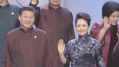 People Waving Together GIF