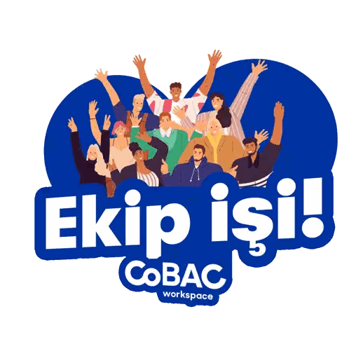 People With Hands Up Behind Ekip İş Sign Sticker