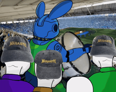People With Megath Hats Watching Game GIF