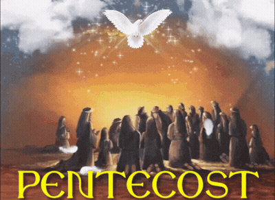 People With Yellow Pentecost Letters GIF