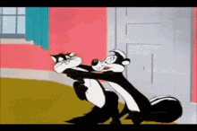 Pepe Le Pew Can't Get Away From Hug GIF