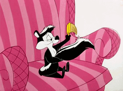 Pepe Le Pew Combing Tail Hair GIF