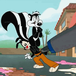 Pepe Le Pew Erased By Pen GIF