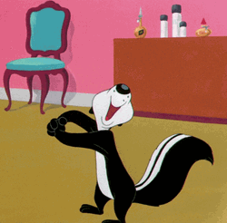 Pepe Le Pew Imaginary Kiss And Hug GIF