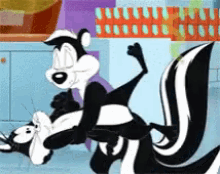 Pepe Le Pew Tight Hug And Kiss GIF