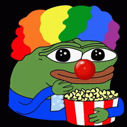 Pepe Meme Clown Eating Popcorn GIF