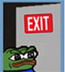Pepe Meme Exit Door GIF