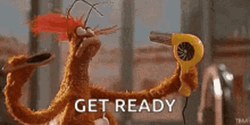 Pepe Muppet Hair Getting Ready Blow Dry GIF
