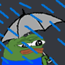Pepe The Frog Meme Umbrella Rain GIF