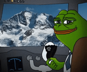 Pepe The Frog Plane Mountain Crash GIF