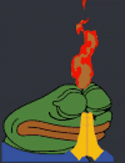 Pepe The Frog Praying And Burning Meme GIF