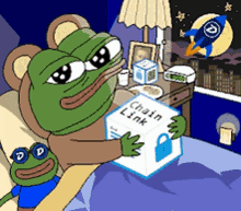 Pepe The Frog Sleep In Bed