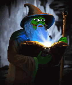 Pepe Wizard Reading Book GIF