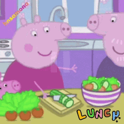 Peppa Pig Lunch Time Healthy Salad GIF