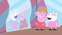 Peppa Pig Mirror Reflection Meme GIF