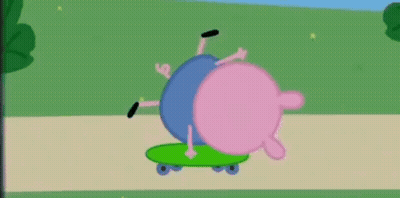 Peppa Pig Riding Skateboard GIF