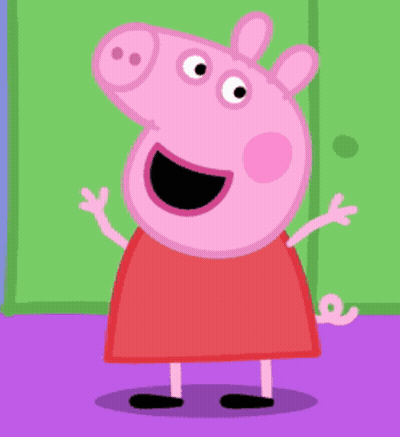 Peppa Pig Smiling In Front Of Green Door GIF