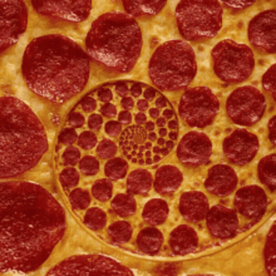 Pepperoni Pizza With Spiral Design GIF