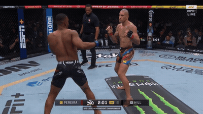Pereira Fighting Hill In Boxing Ring GIF